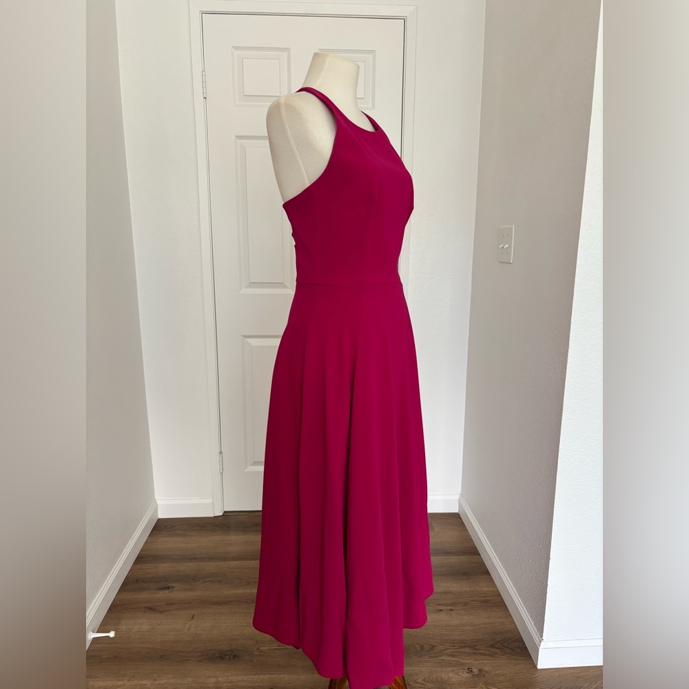 NWT Karen Millen Magenta Fluid Midi Dress UK Size 10 US Size 6 - Picture 6 of 16